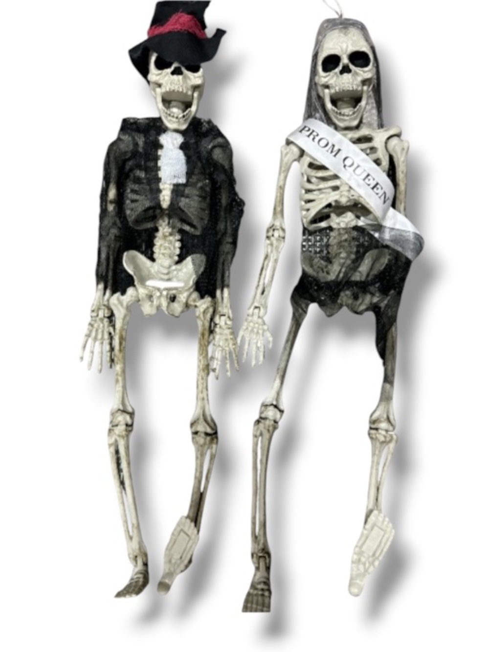 Halloween Hanging Skeletons Prom King & Queen Horror Humor Decor